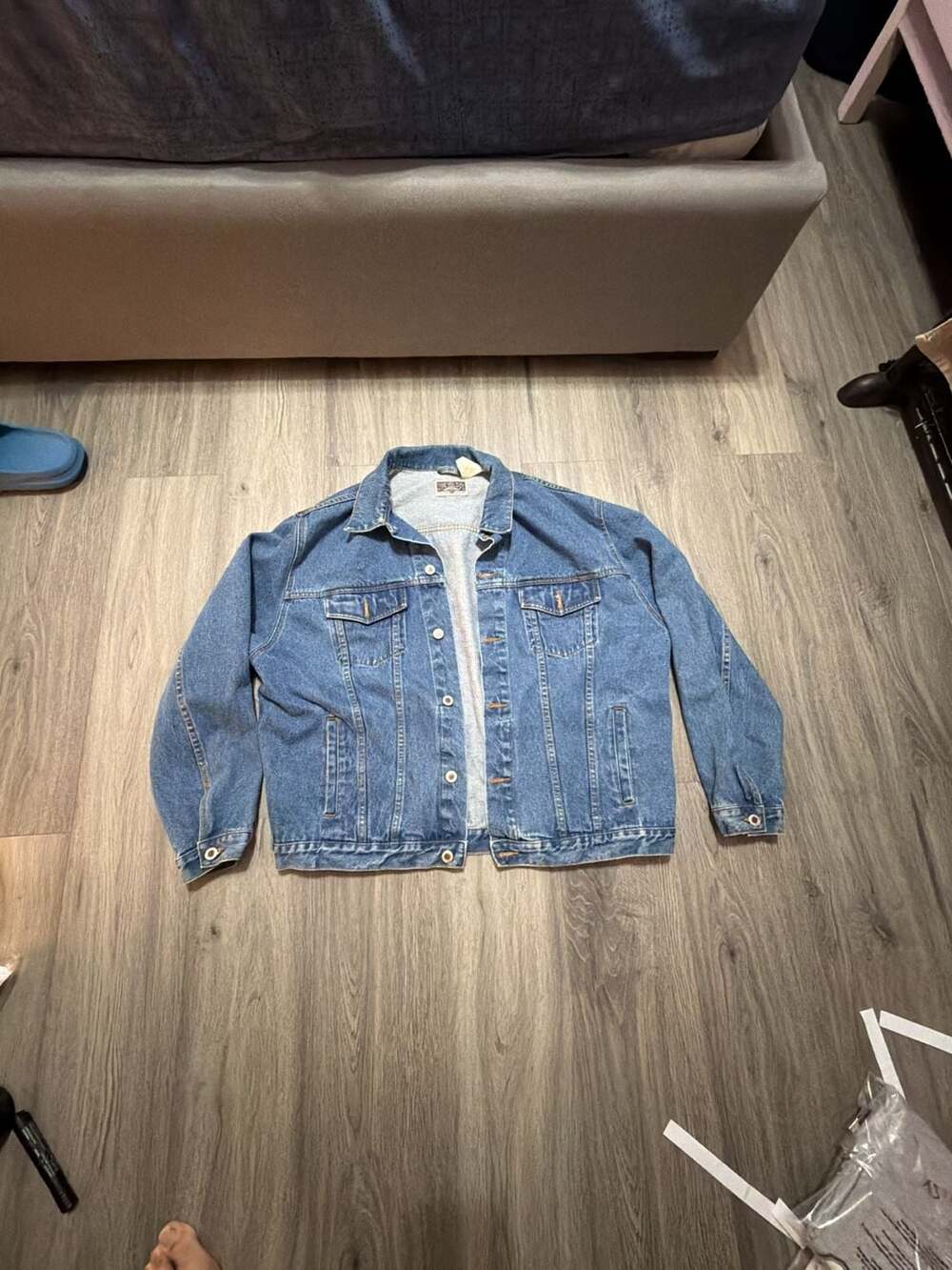 Nevada Jeanswear Vintage Blue Denim Trucker Jacket Men's Size XL